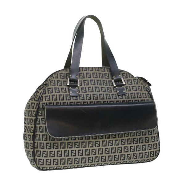 FENDI Zucchino Canvas Hand Bag Navy - Picture 1 of 16